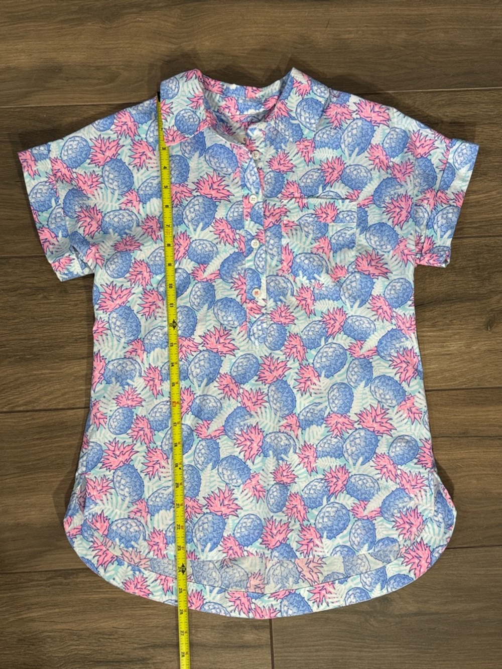 Vineyard‎ Vines Pineapple Print Preppy Summer Blouse Women's Size 00 - Picture 2 of 15